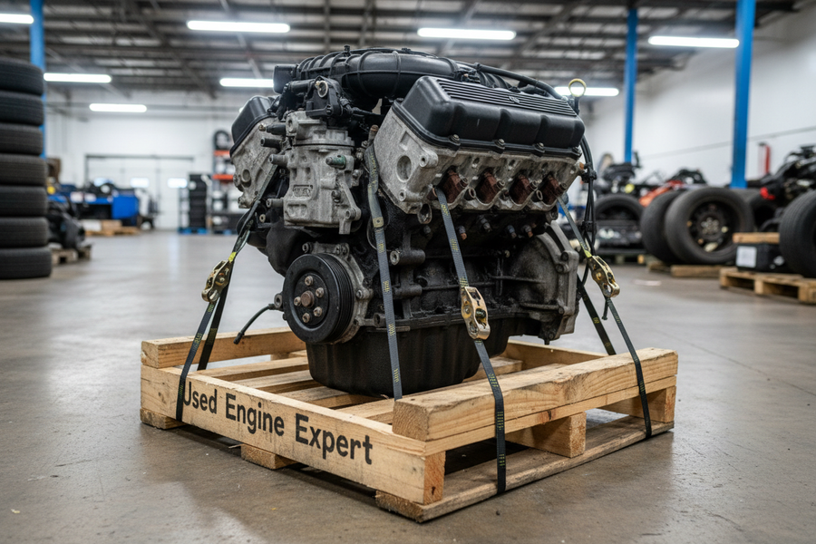 Used Engine- 2001 Ford F150 Engine 4.6L, VIN W (8th digit, Romeo), Round Intake Ports, Engine ID 0G 843 AA (Representative image. Actual product may vary.)