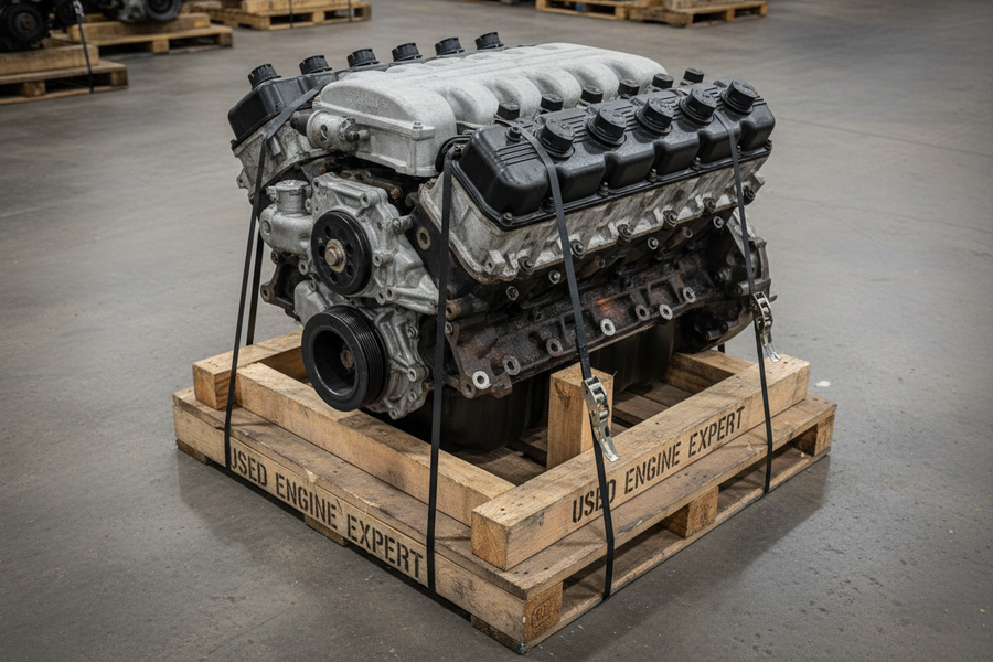 Used Engine- 2001 Ford Excursion Engine 6.8L (VIN S, 8th digit, 10 415), W O EGR Valve (Representative image. Actual product may vary.)
